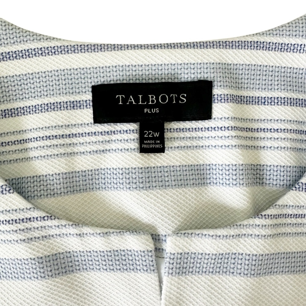 Talbots Stripe Biscay Open-Front Jacket Size 22w - image 3
